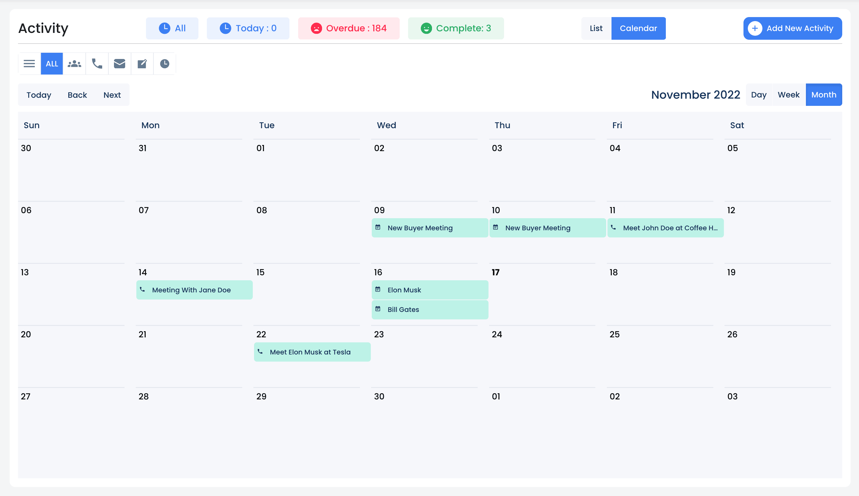 SalesPype Calendar