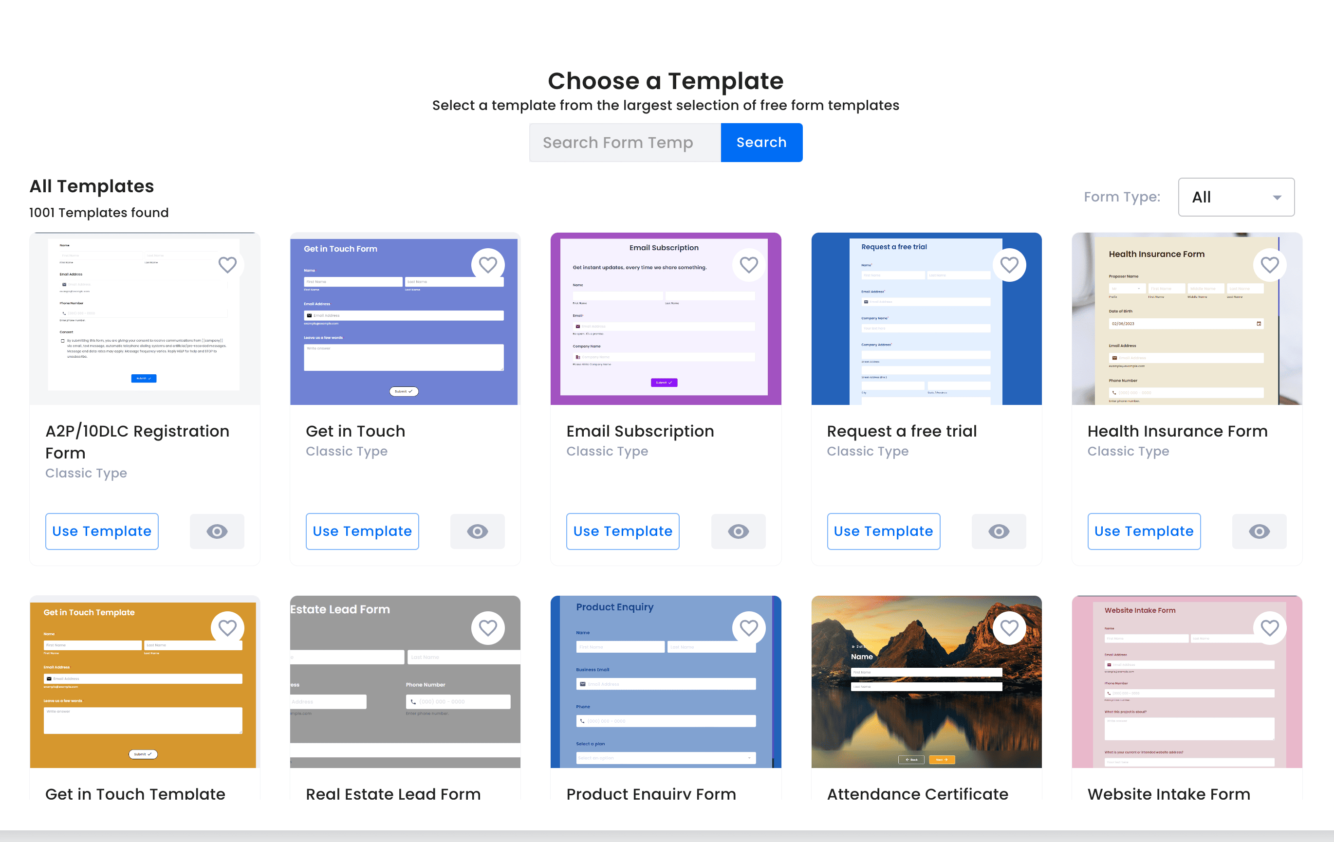 online form templates