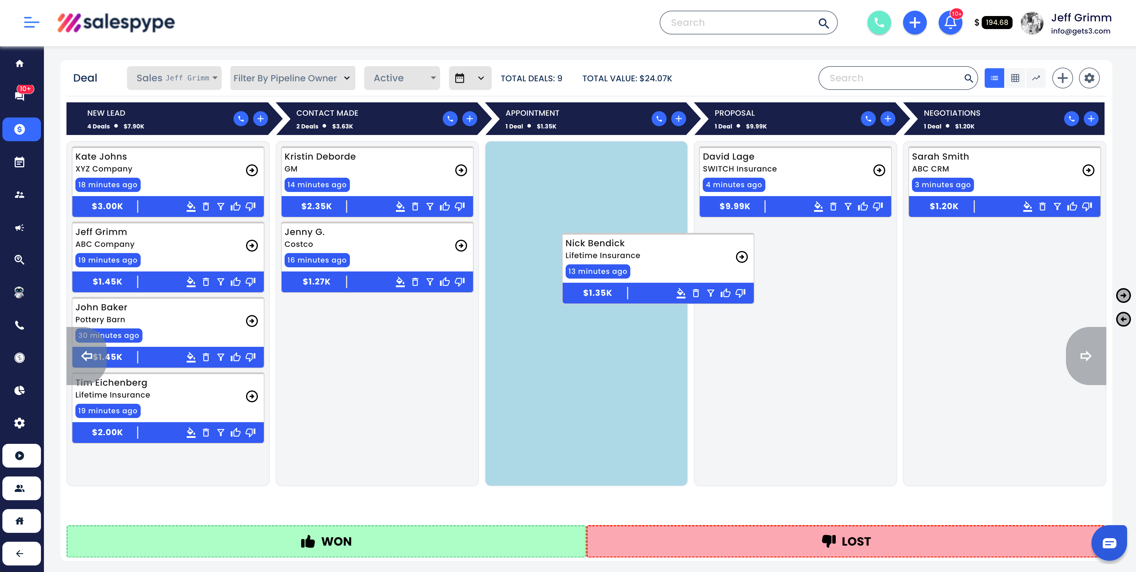 sales crm pipelines